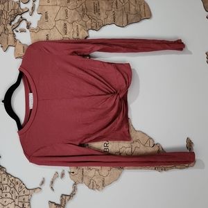 Mauve small womens crop top with twist detail